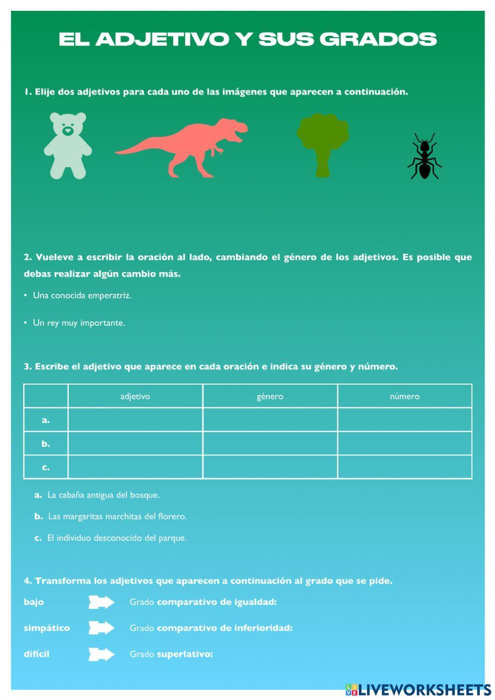 El adjetivo y sius grados