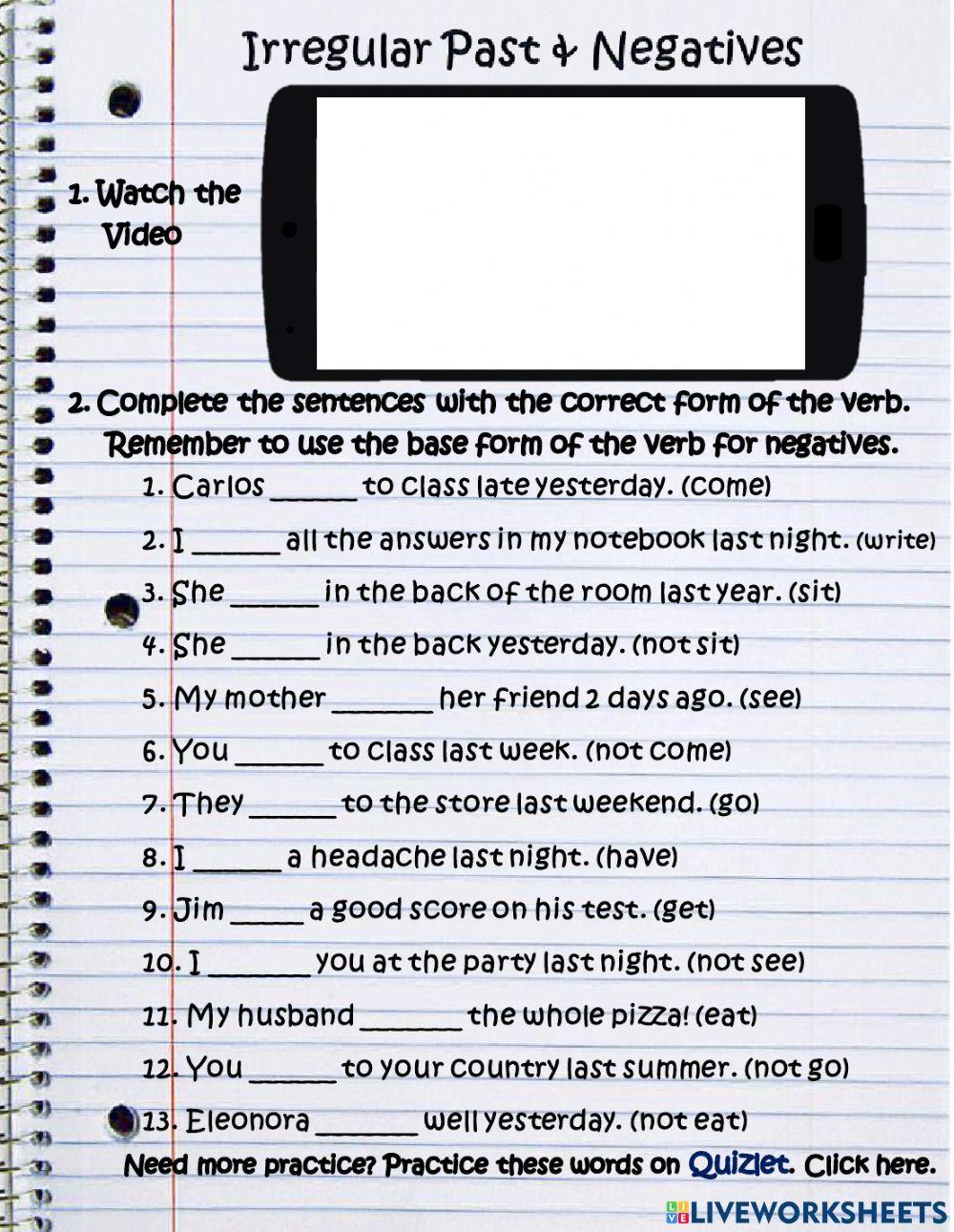 Irregular Past & Negatives (L4)