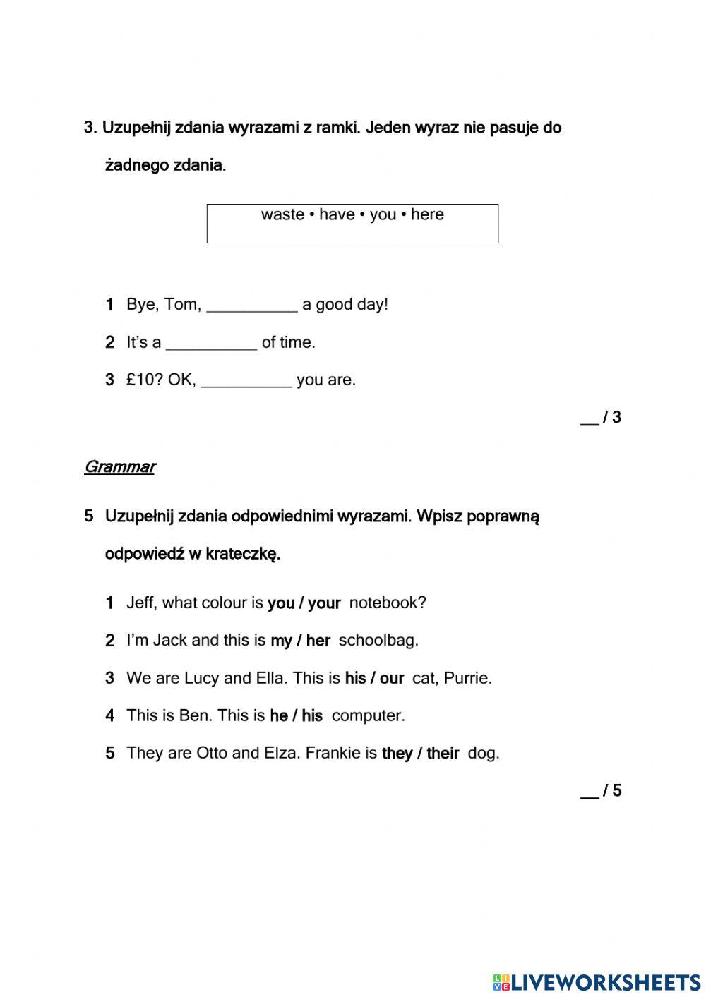 BRAINY 4 - UNIT 3 - TEST