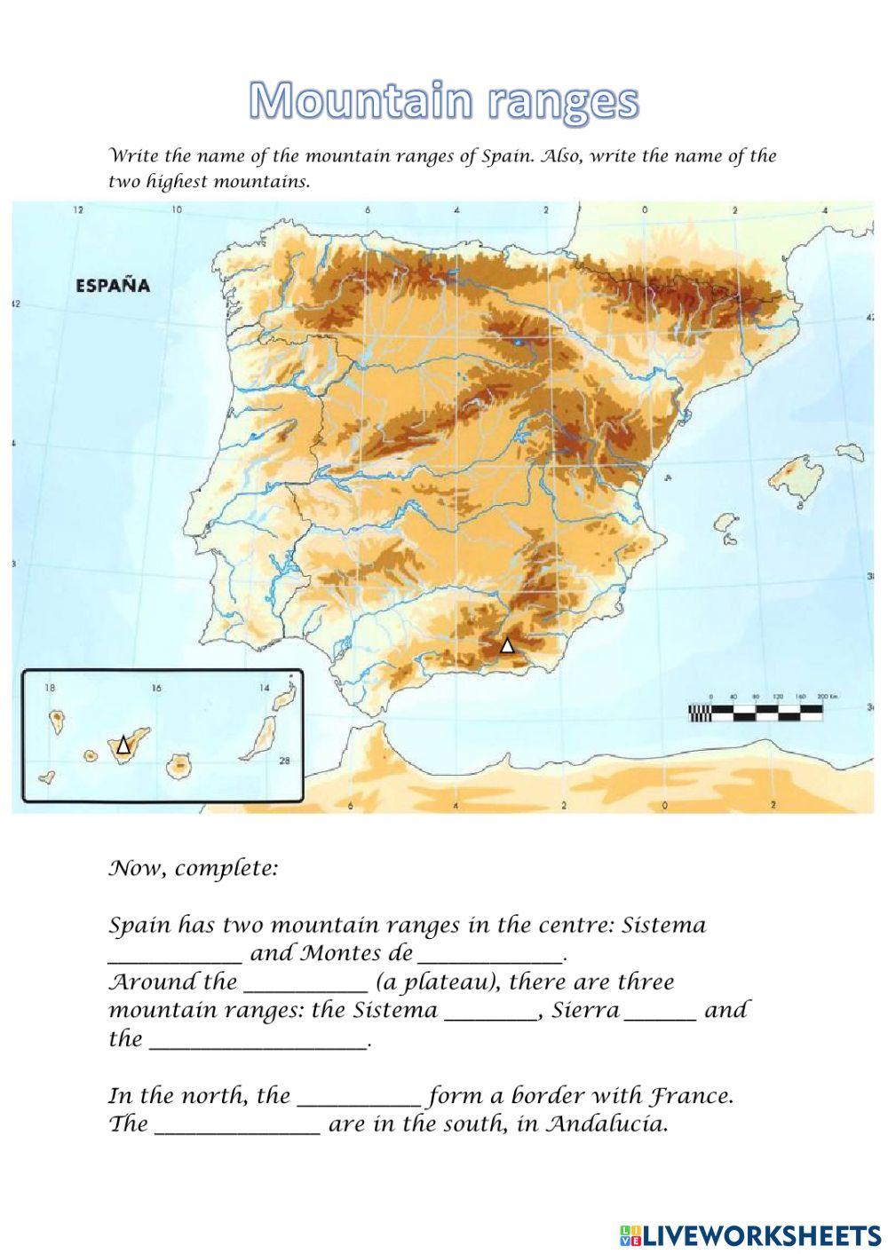 Mountain ranges from spain