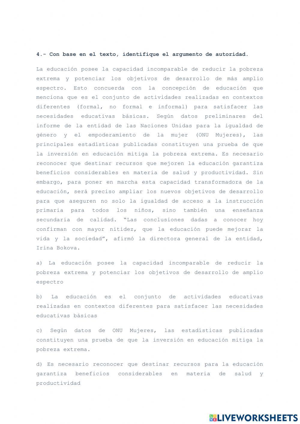 Tipos de argumentación