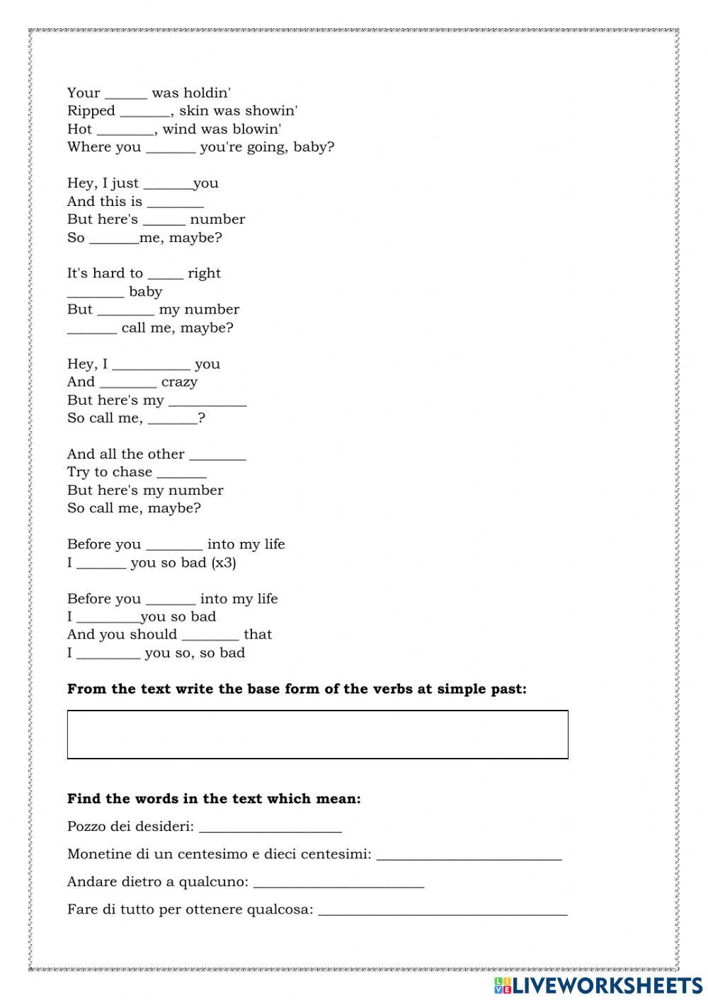 Call my maybe - Simple Past