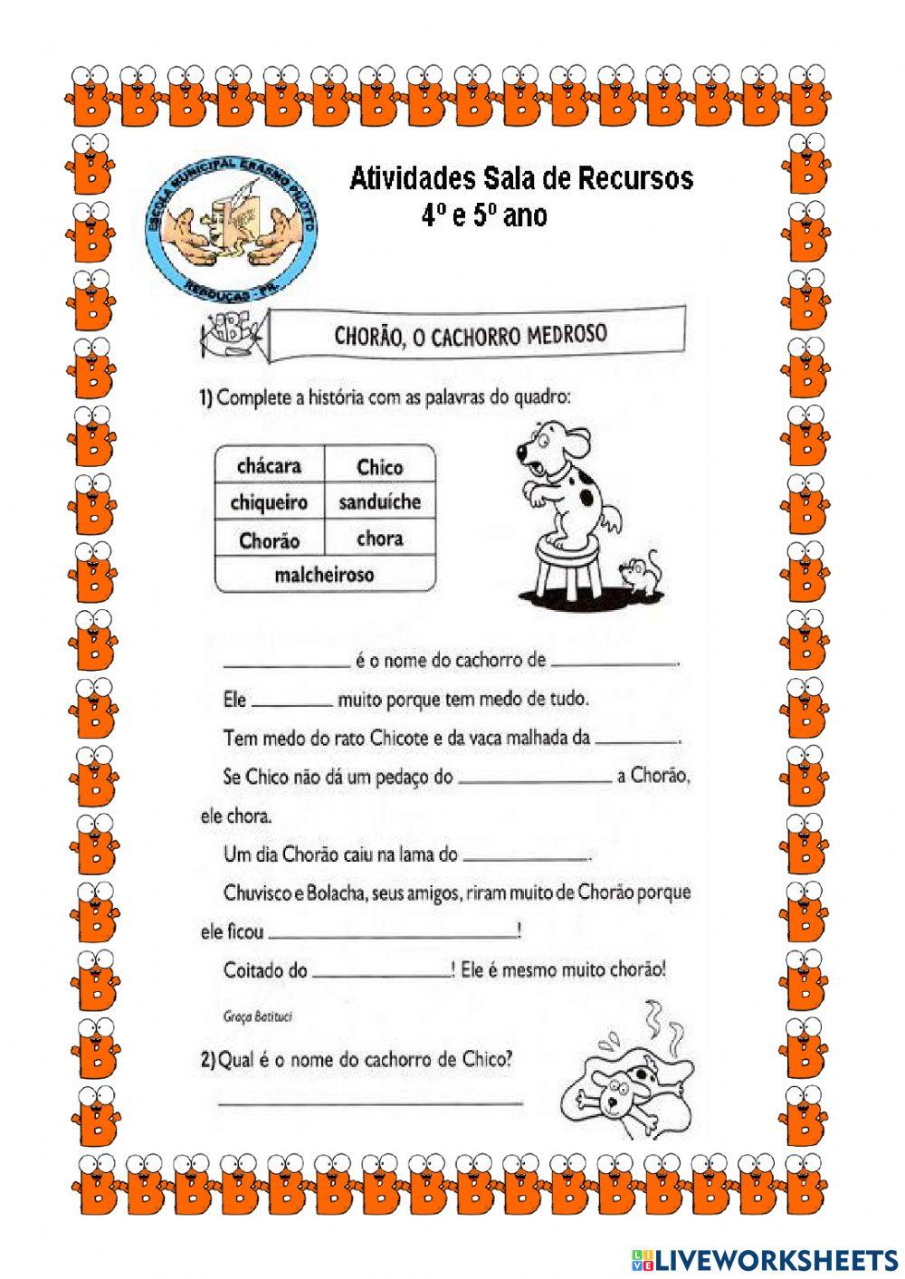 Atividade sala de recursos