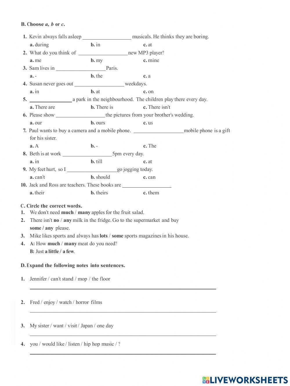Elementary Test A1
