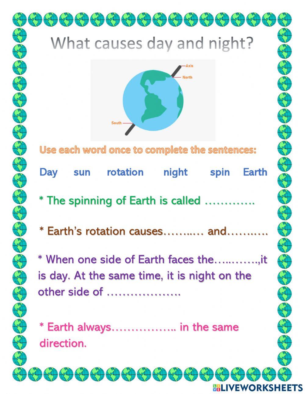 What causes day and night