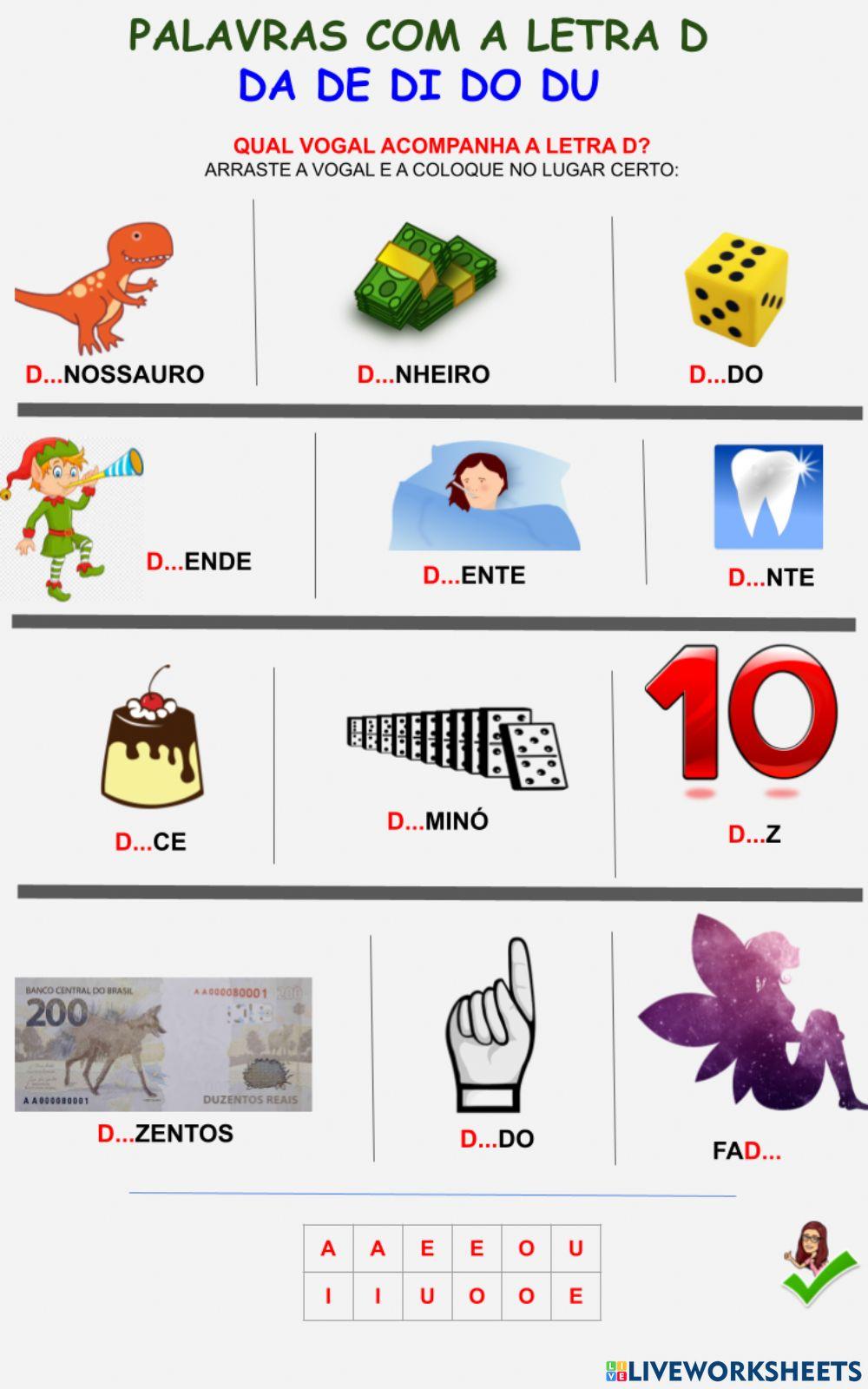 Palavras Com D Educação Infantil BRAINCP