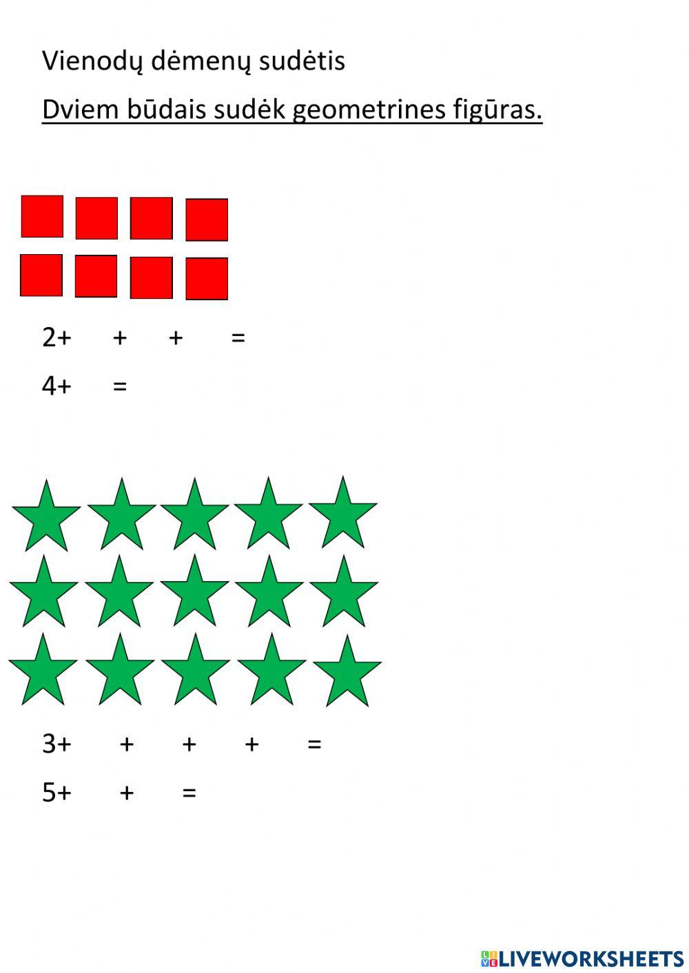 Vienodų dėmenų sudėtis