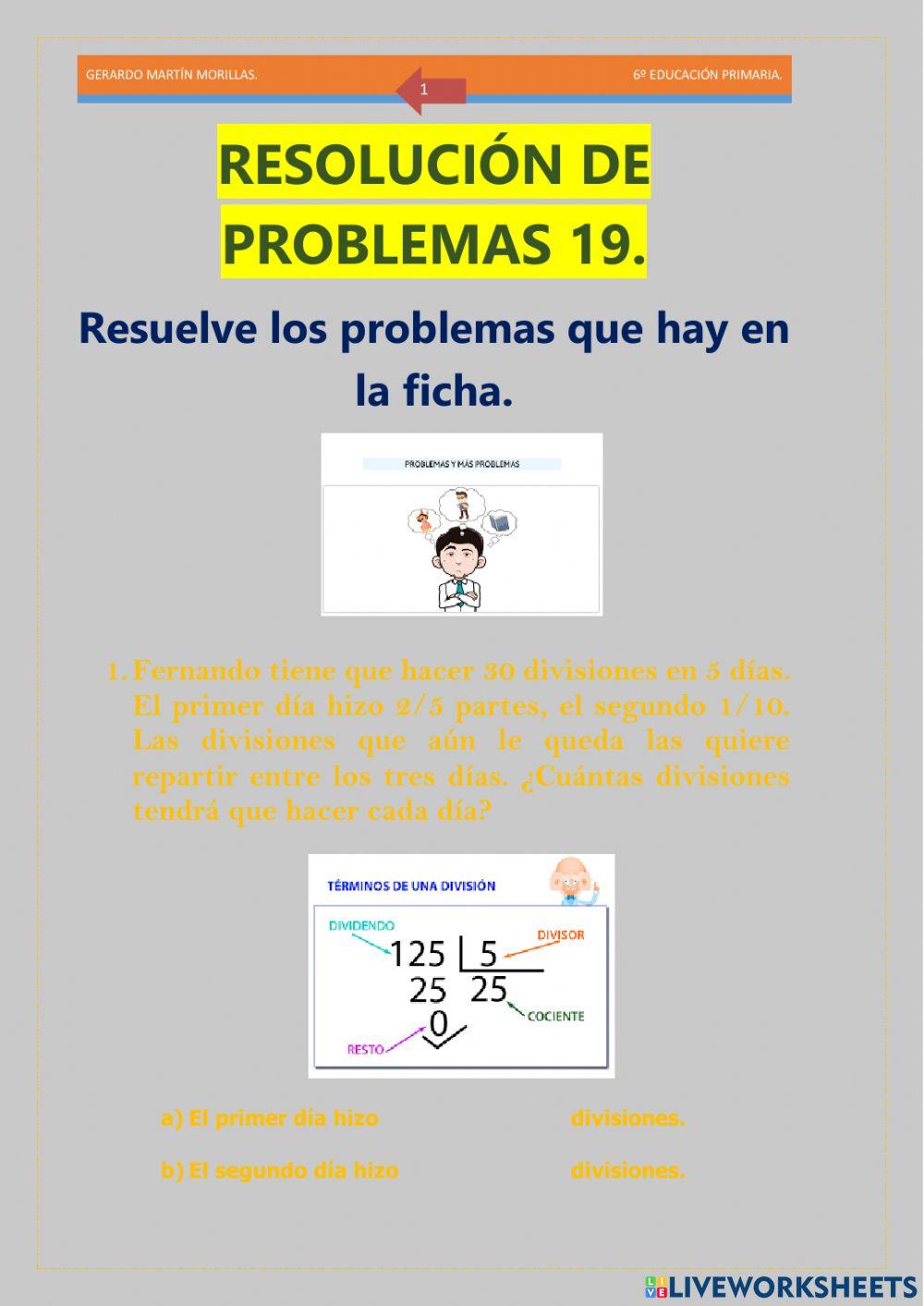 Resolución de problemas. Ficha 19.