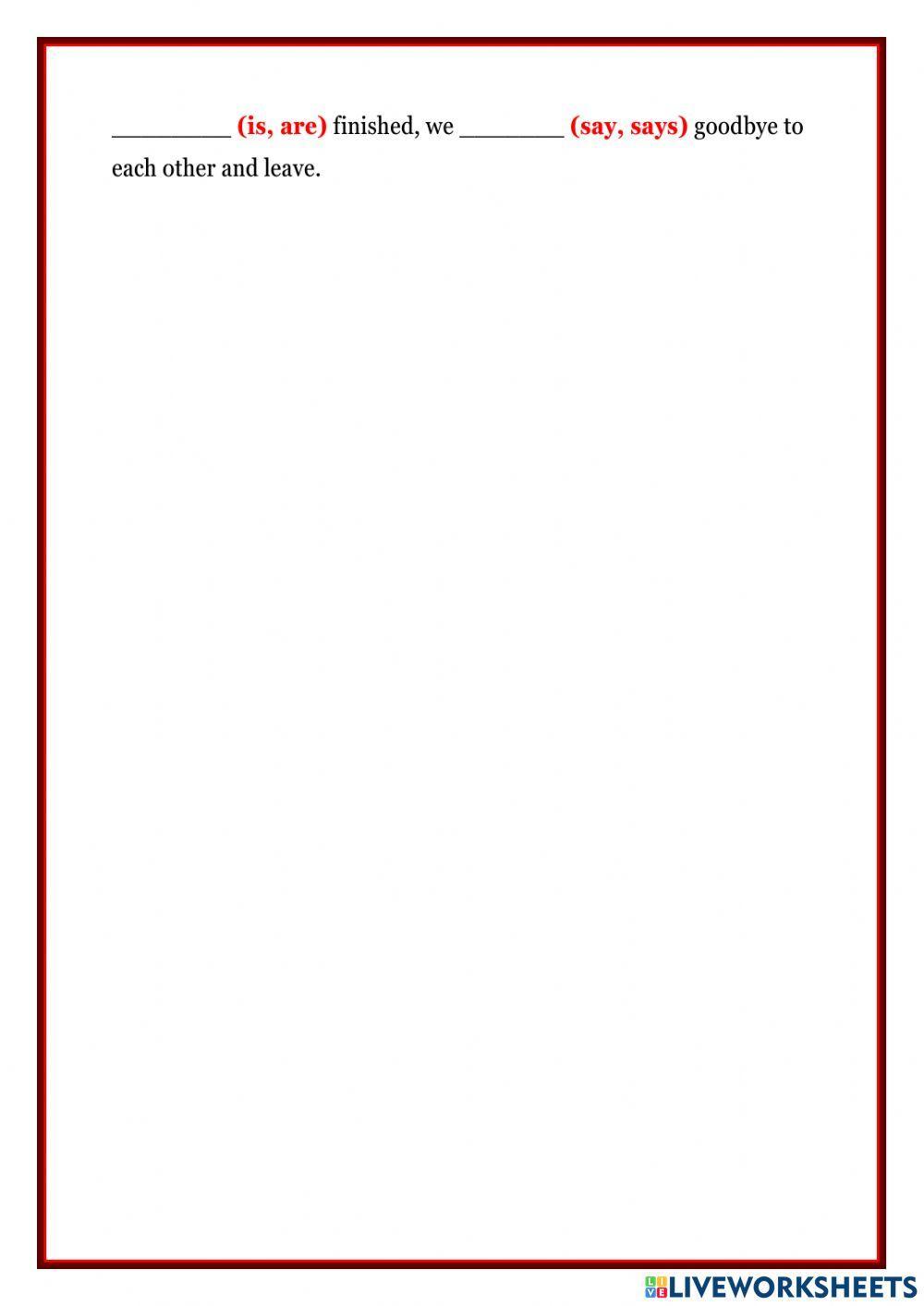 Subject Verb Agreement