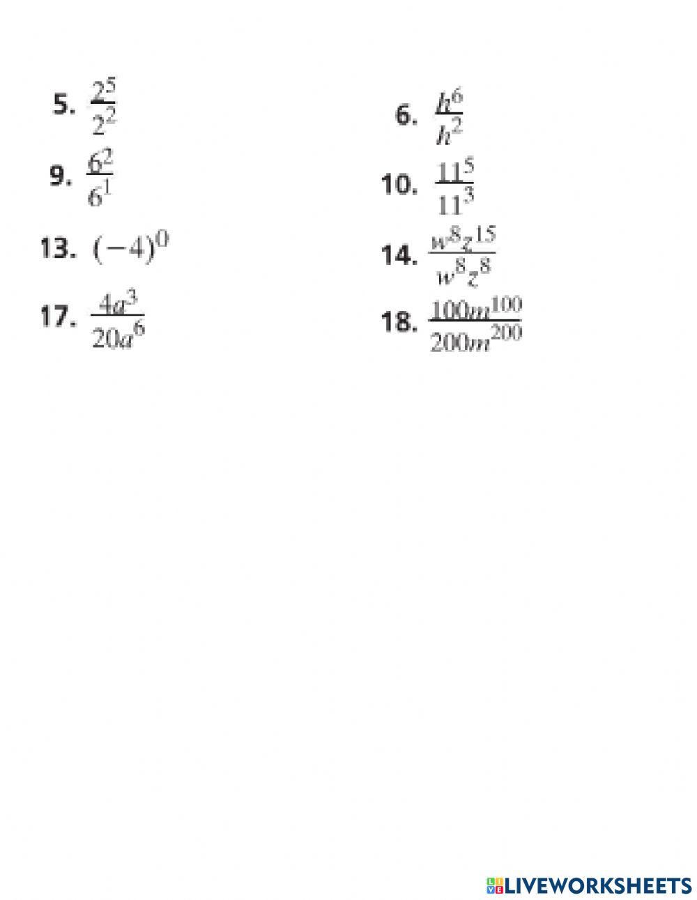 Exponents and division