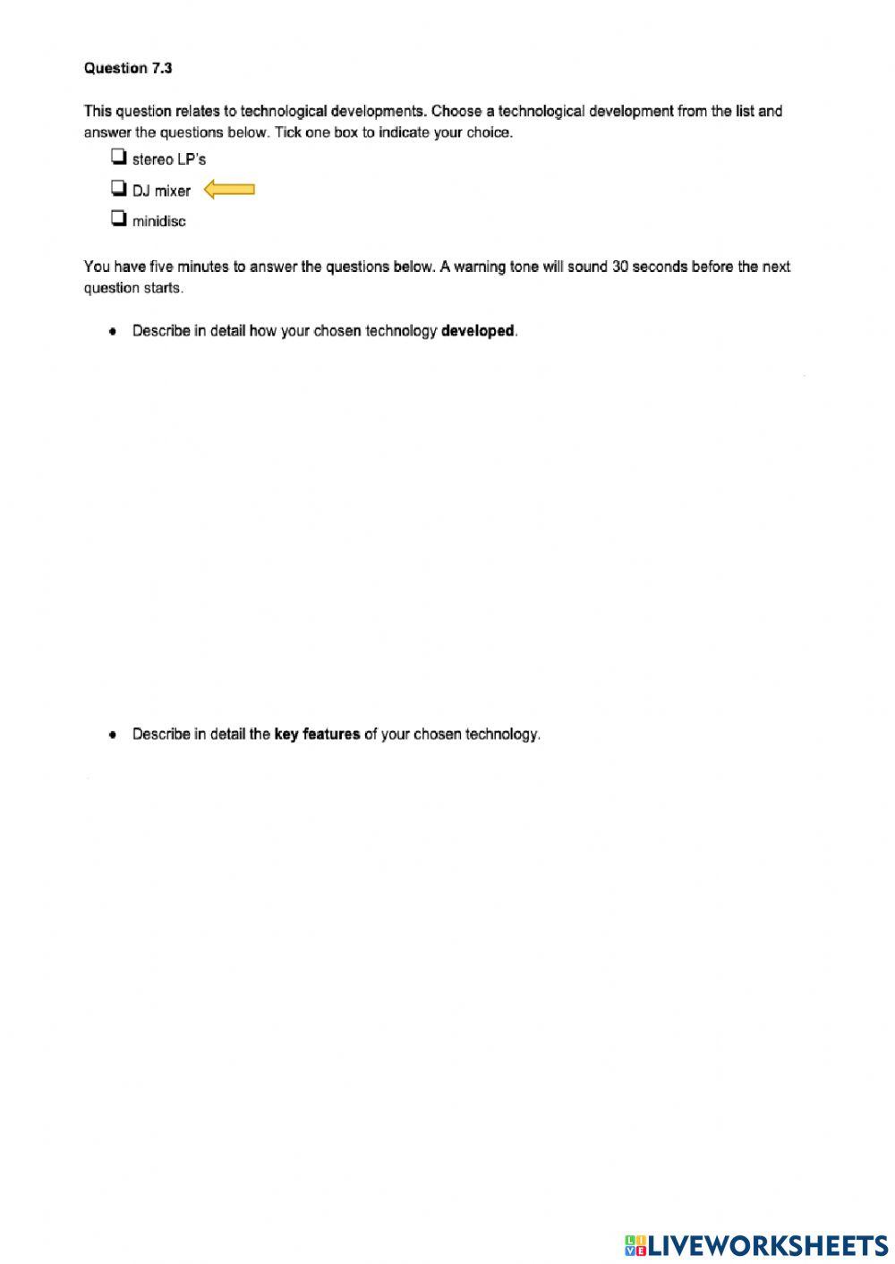 Higher Music Technology Question 34 (Q7)