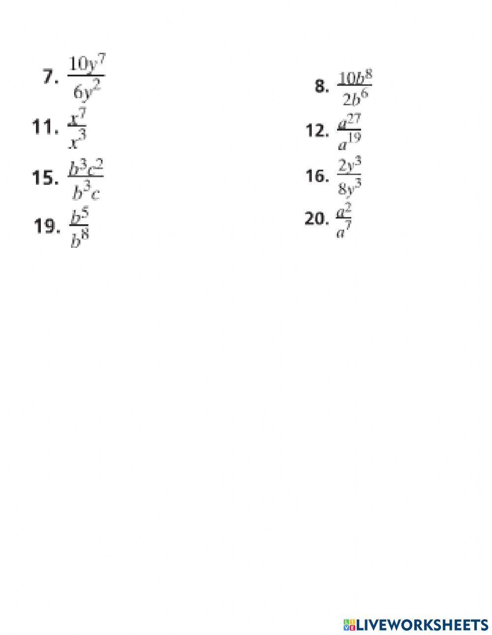 Exponents and division