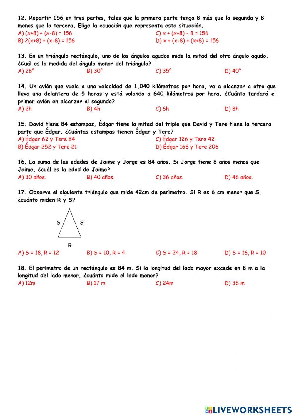 Ecuaciones con una variable