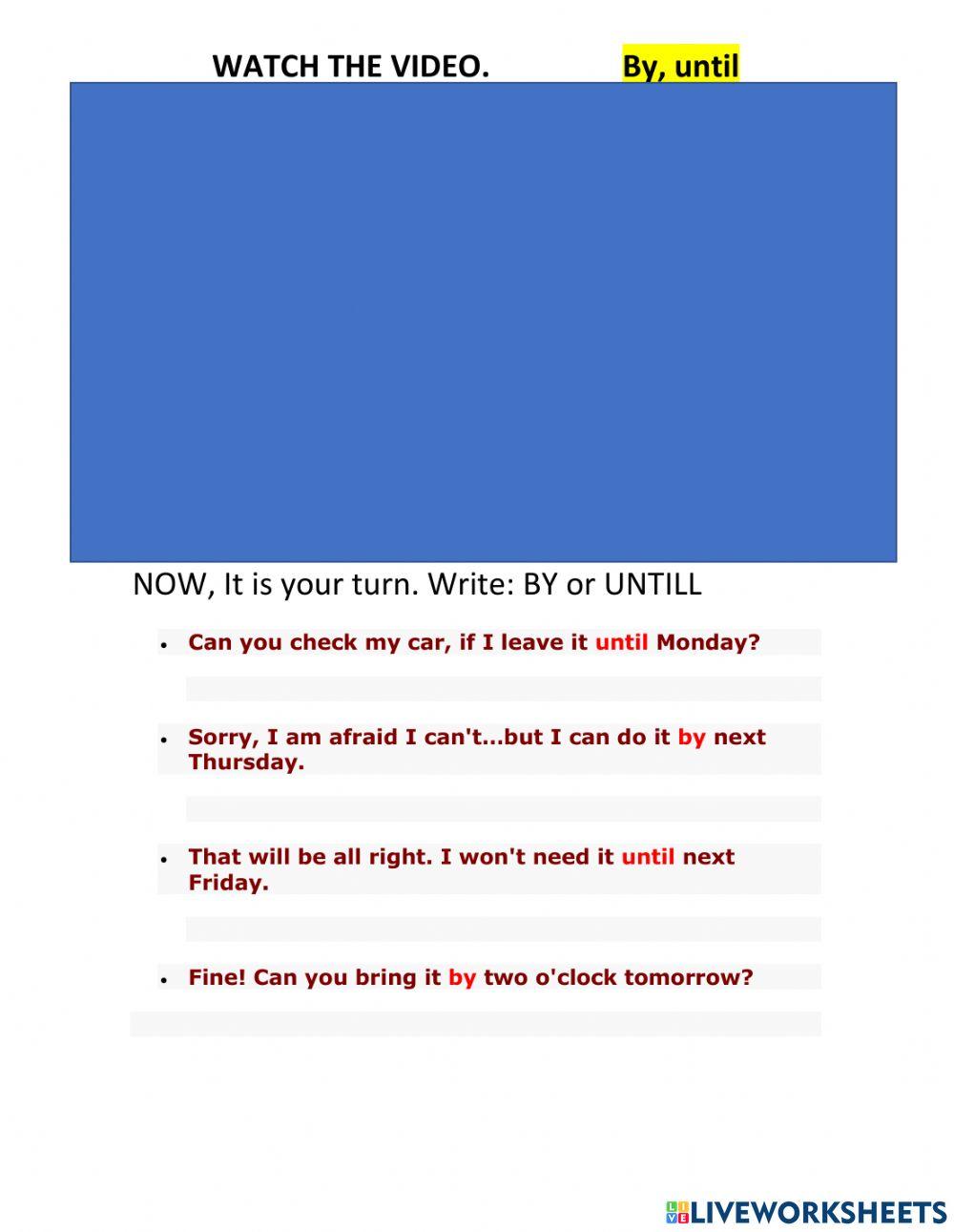 PREPOSITIONS OF TIME