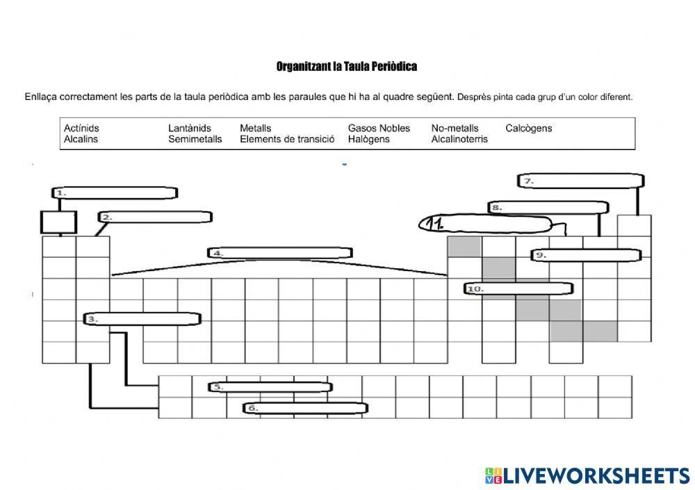 Organitza la taula periòdica