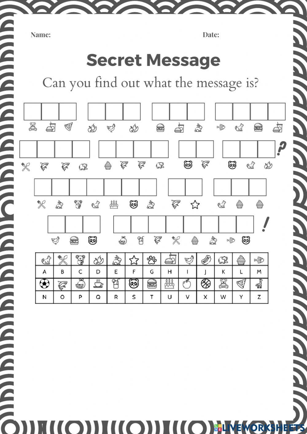 800413 Secret Message camicap LiveWorksheets
