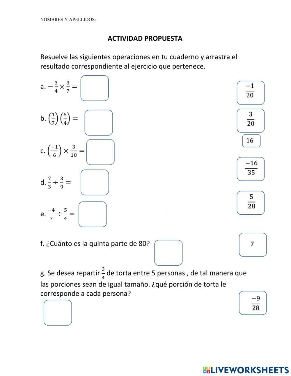 Multiplicacion y division de numeros racionales