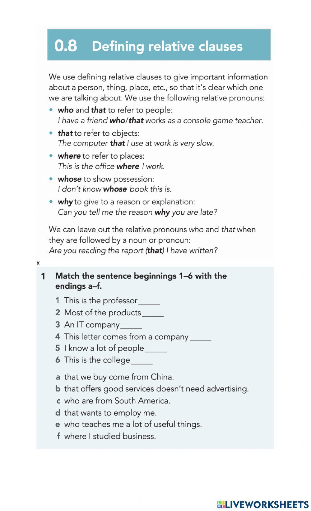 Young entrepreneurs - Ebook Worksheet