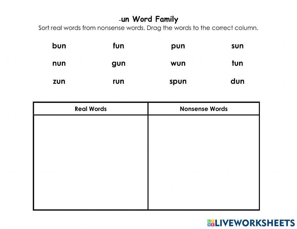 Sorting Word Family