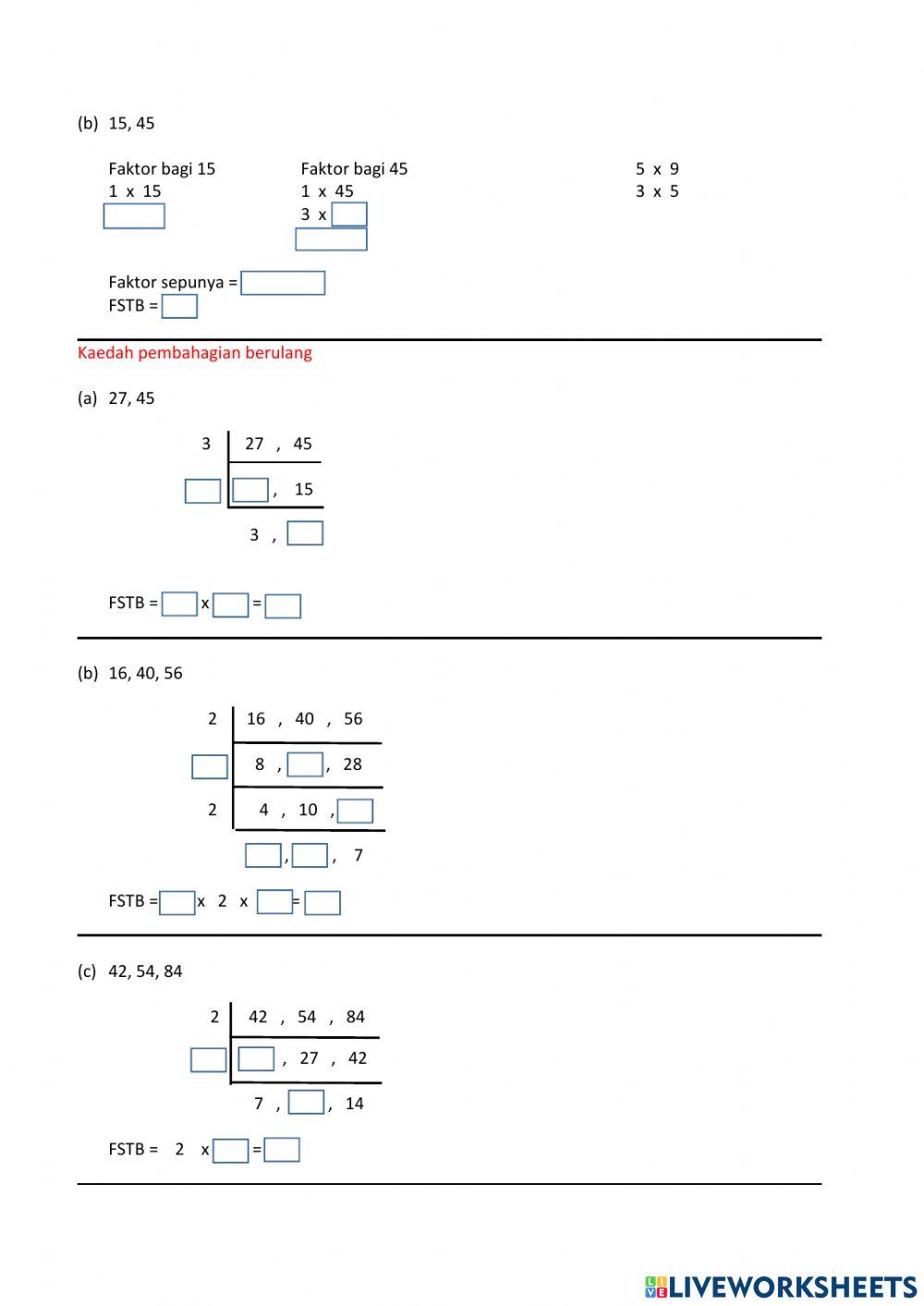 Faktor Sepunya Terbesar