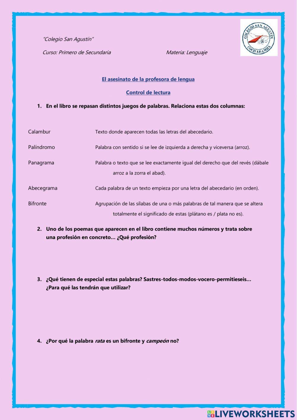 El asesinato de la profesora de lengua