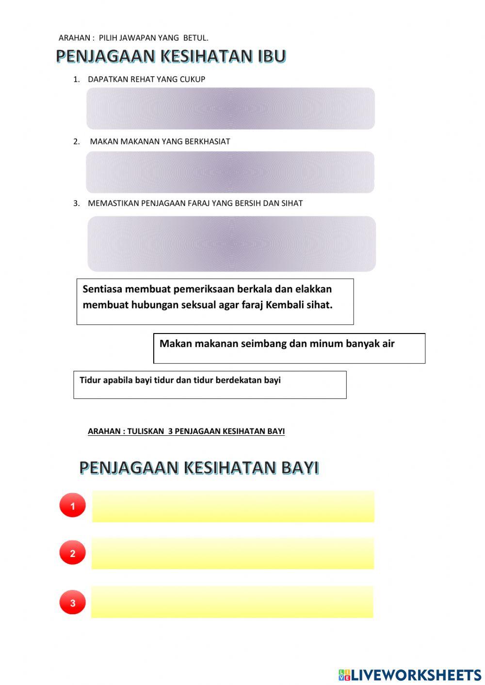 Latihan kepentingan pengambilan makanan berkhasiat selepas kelahiran