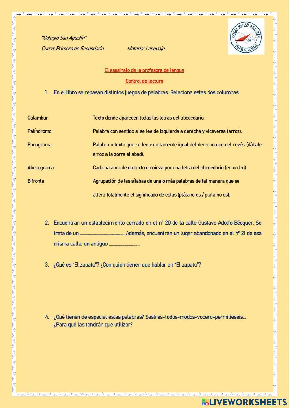 El asesinato de la profesora de lengua