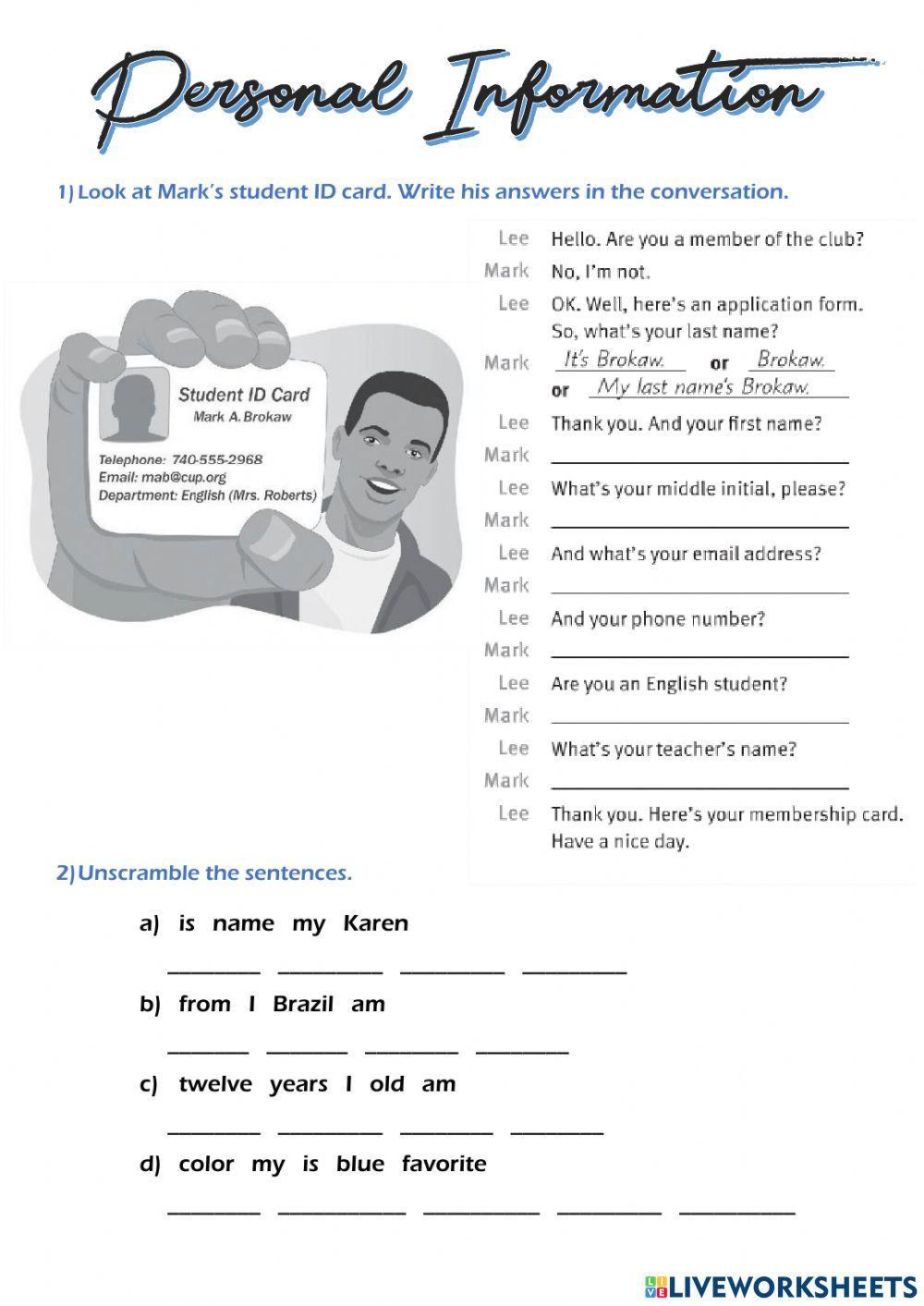 PERSONAL INFORMATION