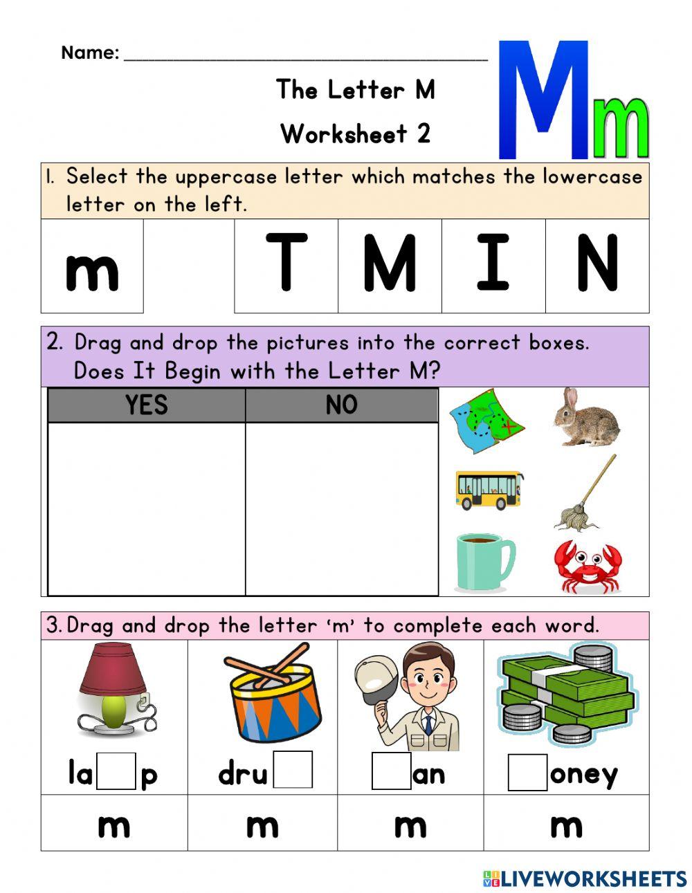 Letter M Worksheet 2