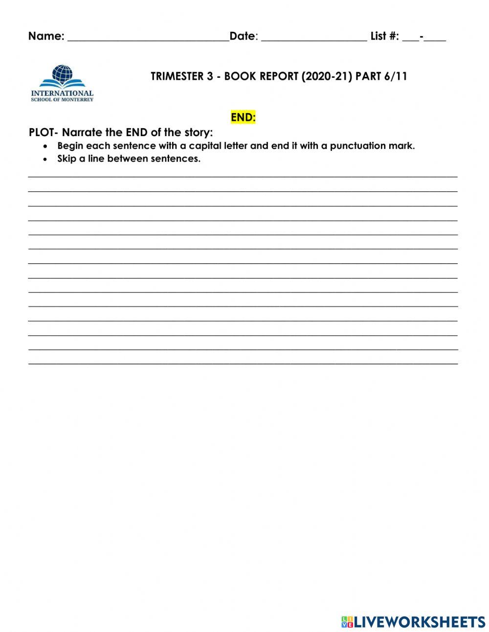 Book Report part 6 of 11