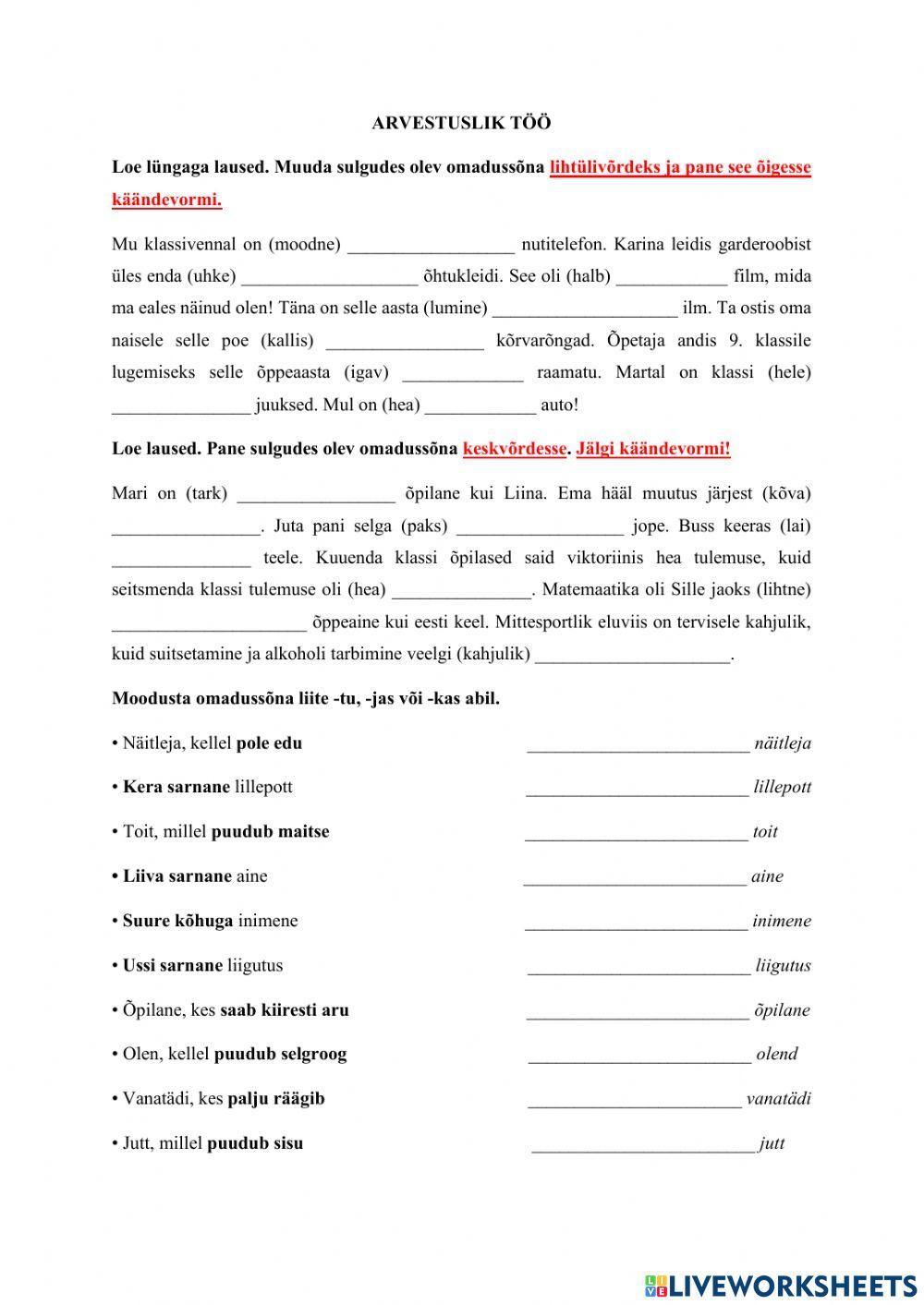 Omadussõna võrdlusastmed