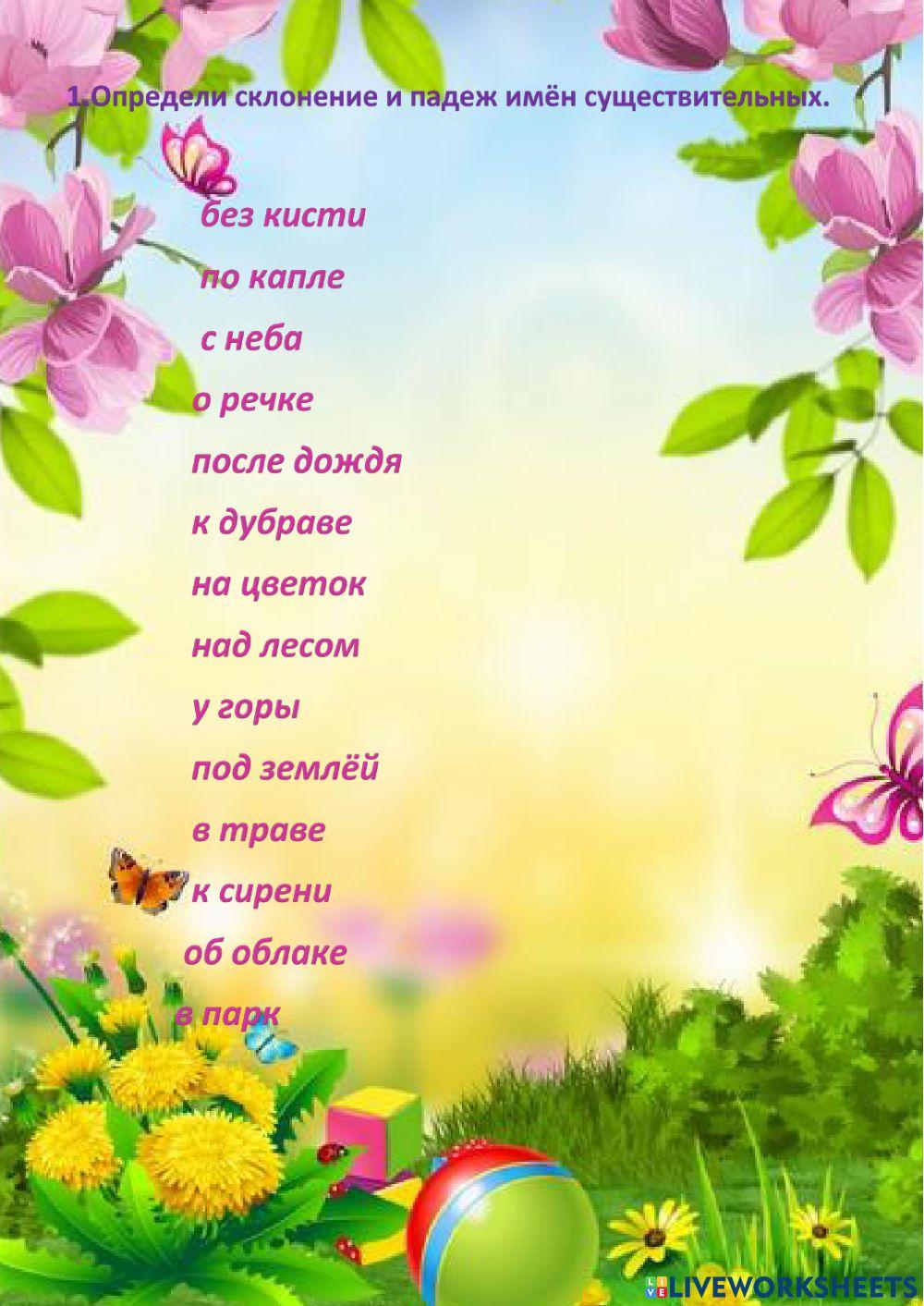 Склонение и падеж существительных