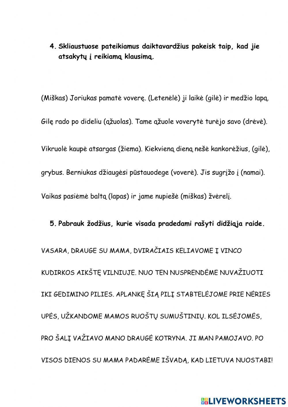 Daiktavardžių įtvirtinimas