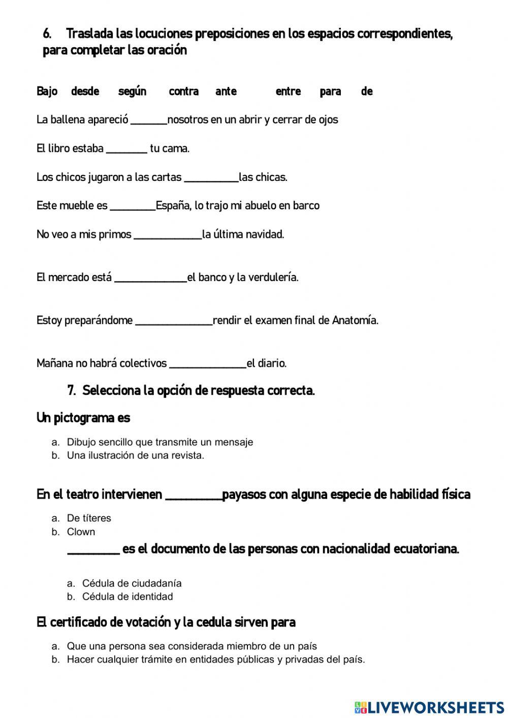 Examen final de lenguaje
