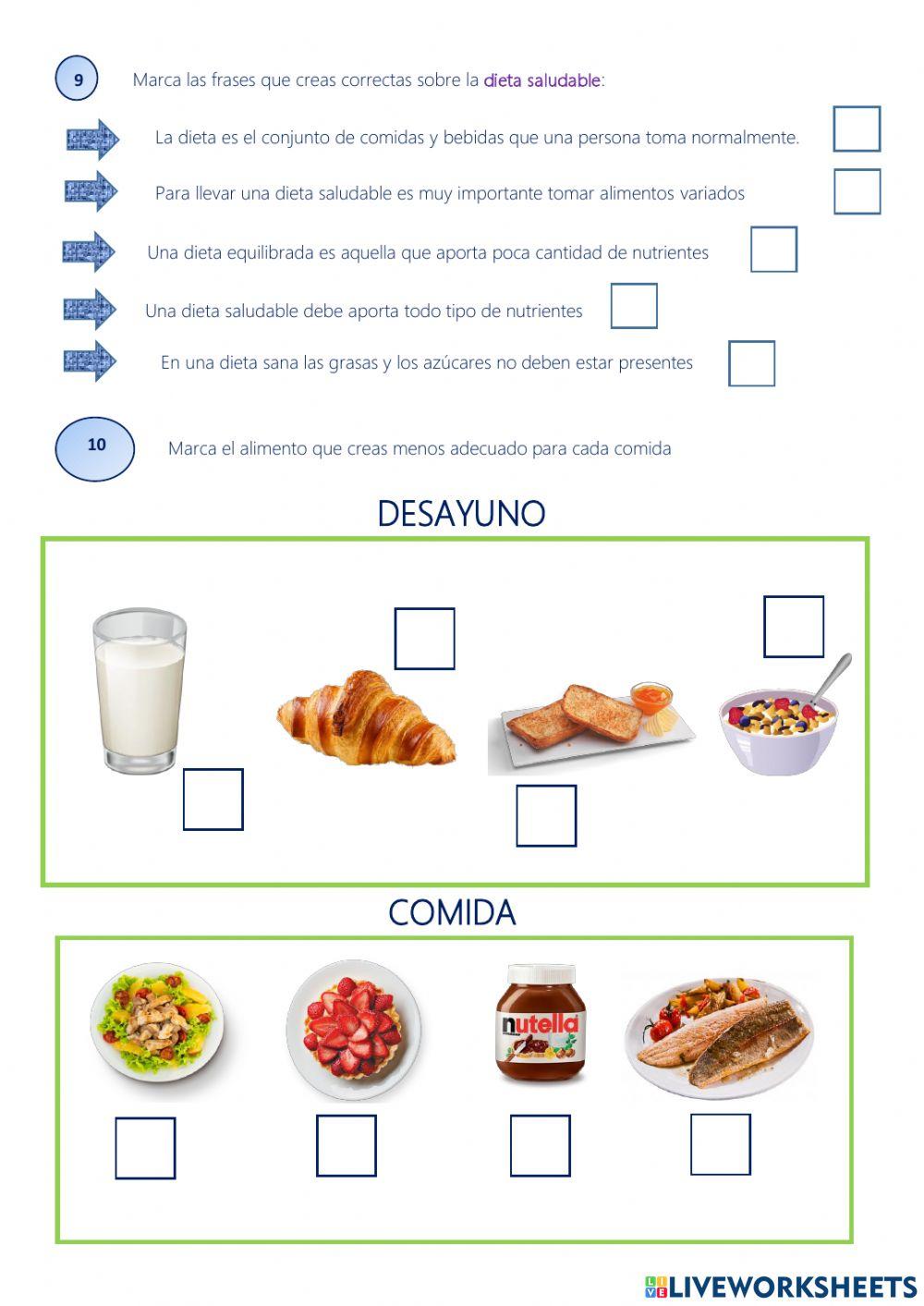 Prueba de evaluación. La nutrición humana y la dieta. 