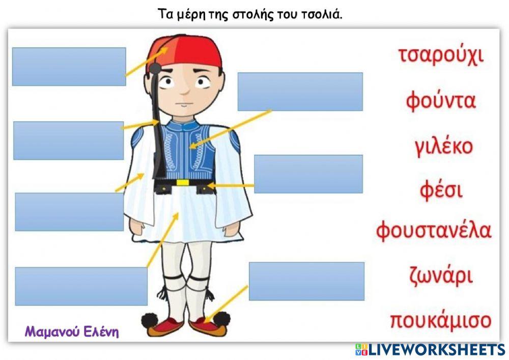 Τα μέρη της στολής του τσολιά