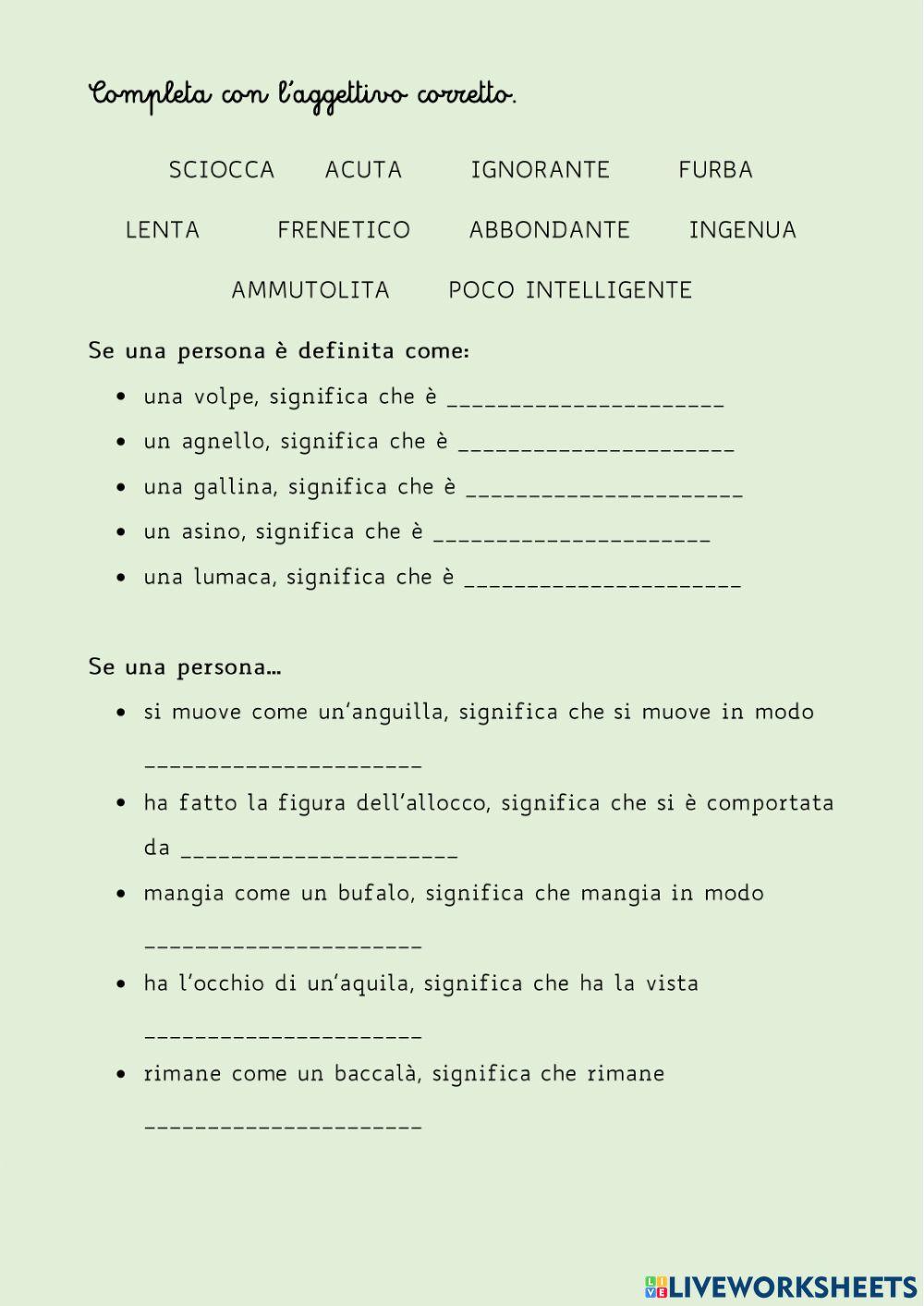 Metafore e similitudini -bestiali-