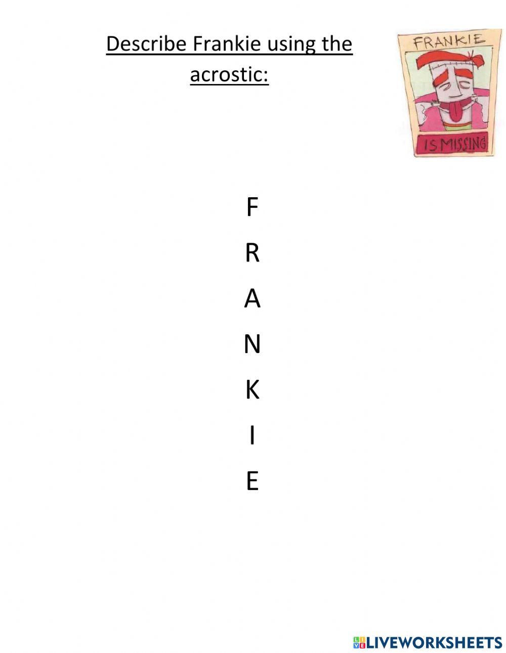 Frankenstein- acrostic