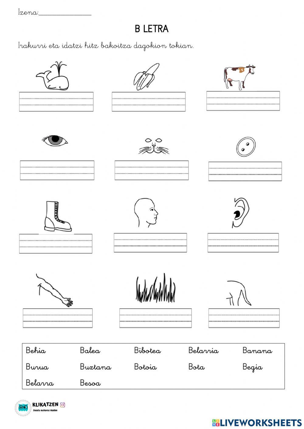 B letra