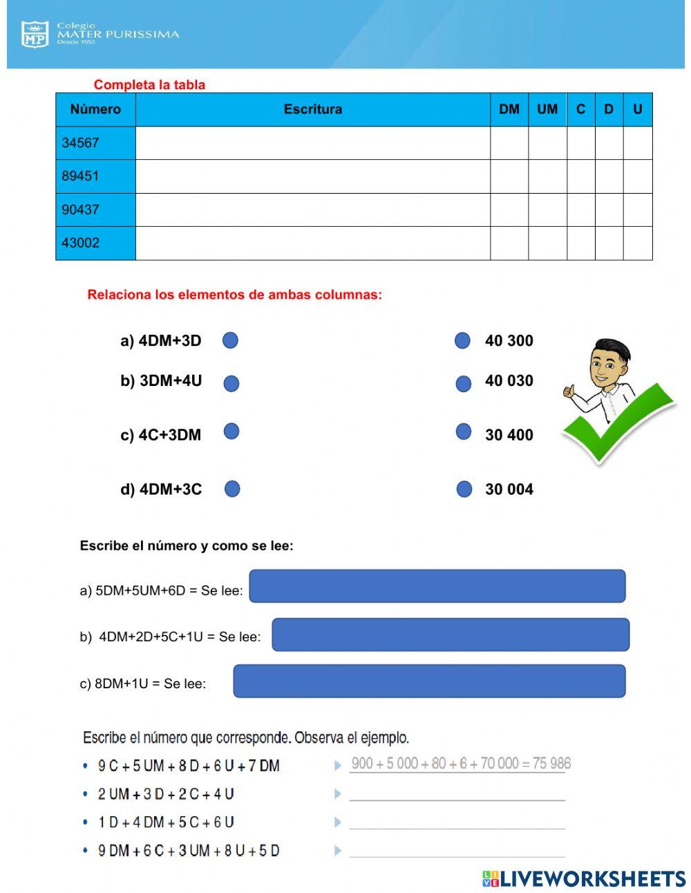 Sistema de numeración hasta la DM