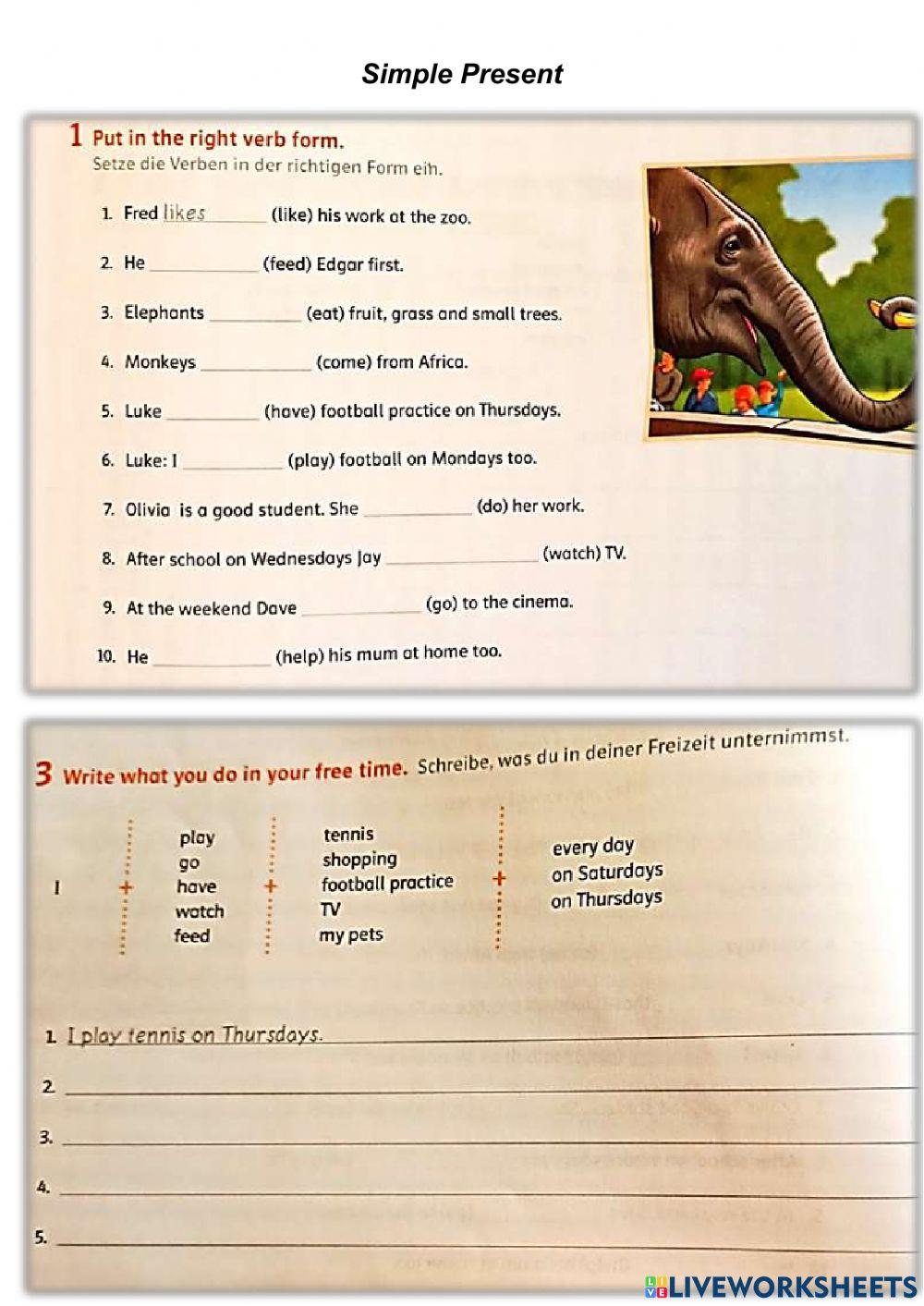 Übungen simple present