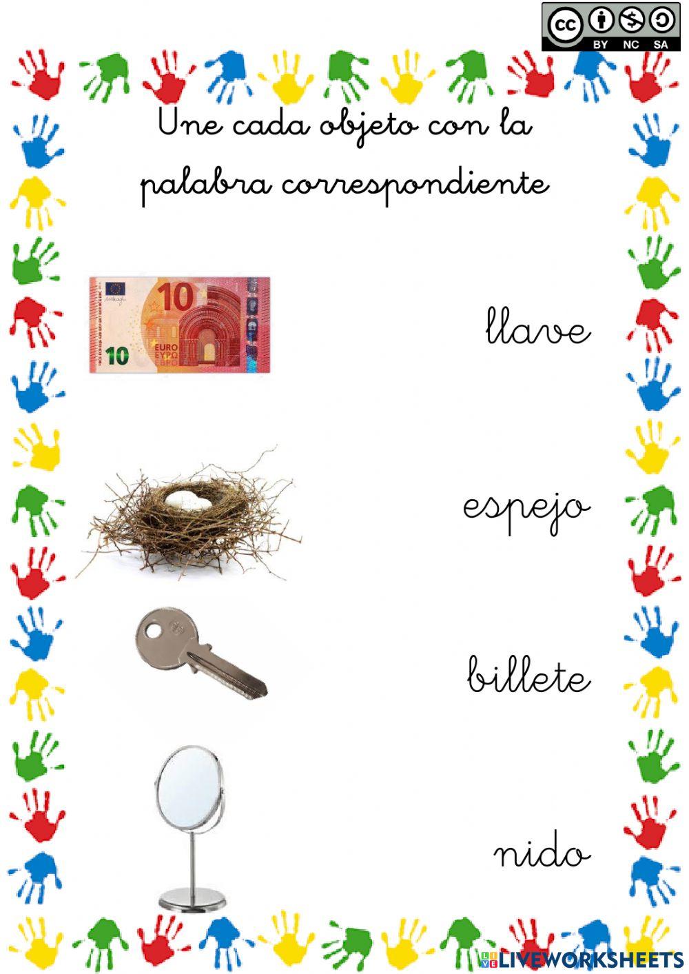 Unir objeto con la palabra