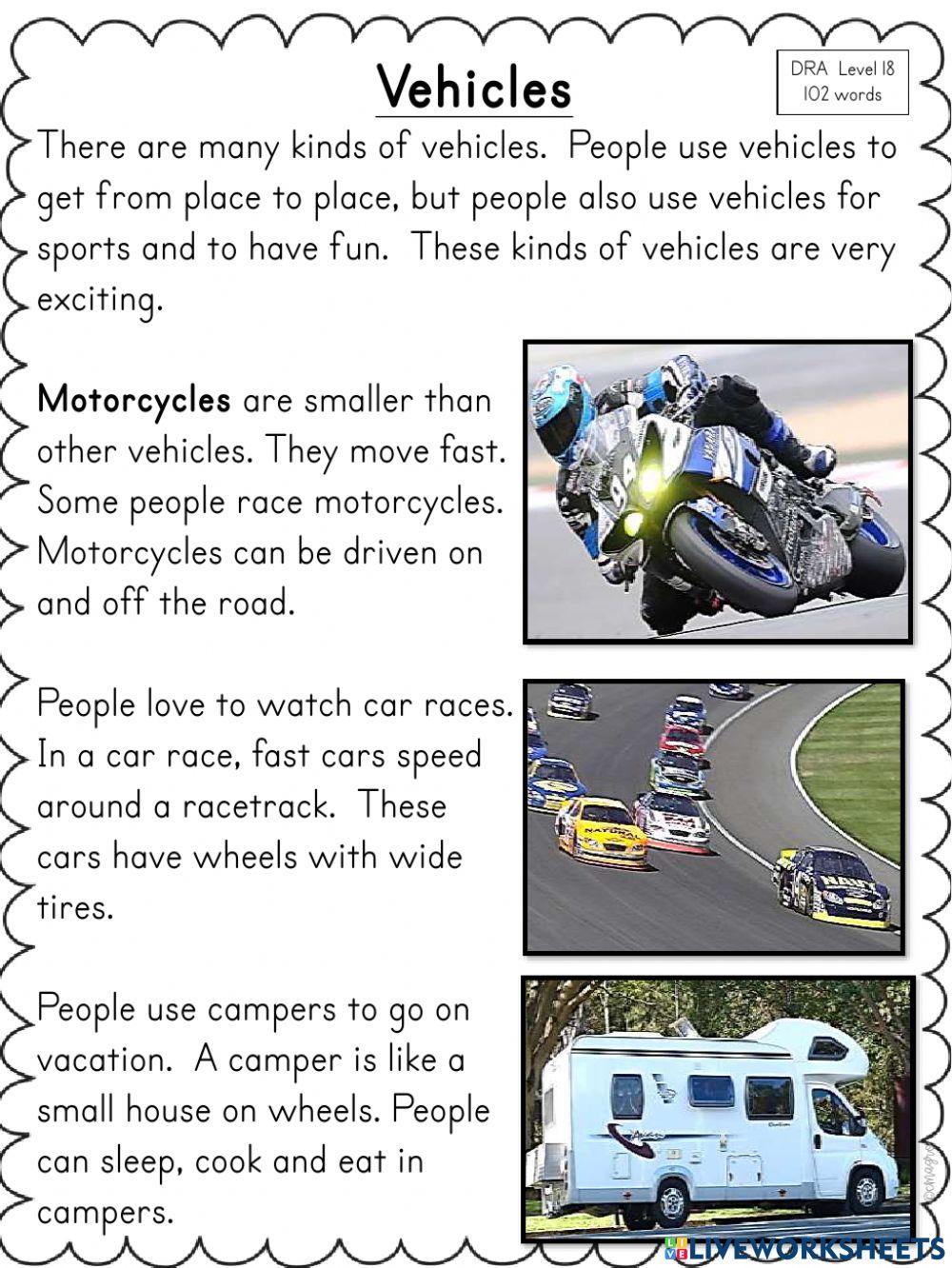 Reading Comprehension Passages