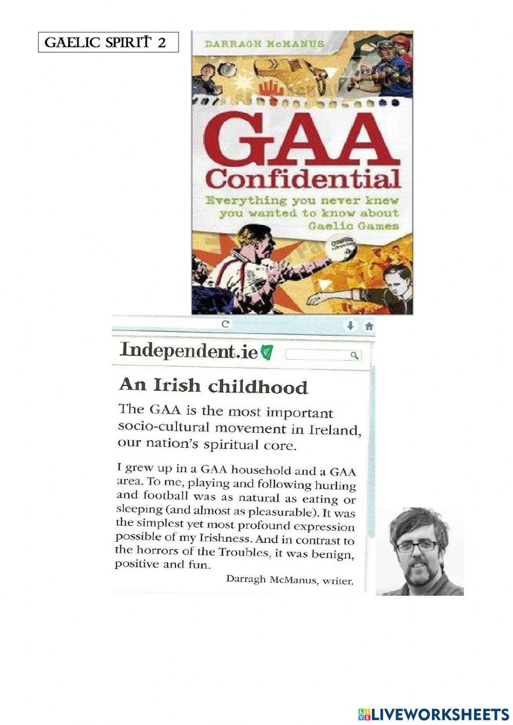 Gaelic spirit 2 worksheet Live Worksheets