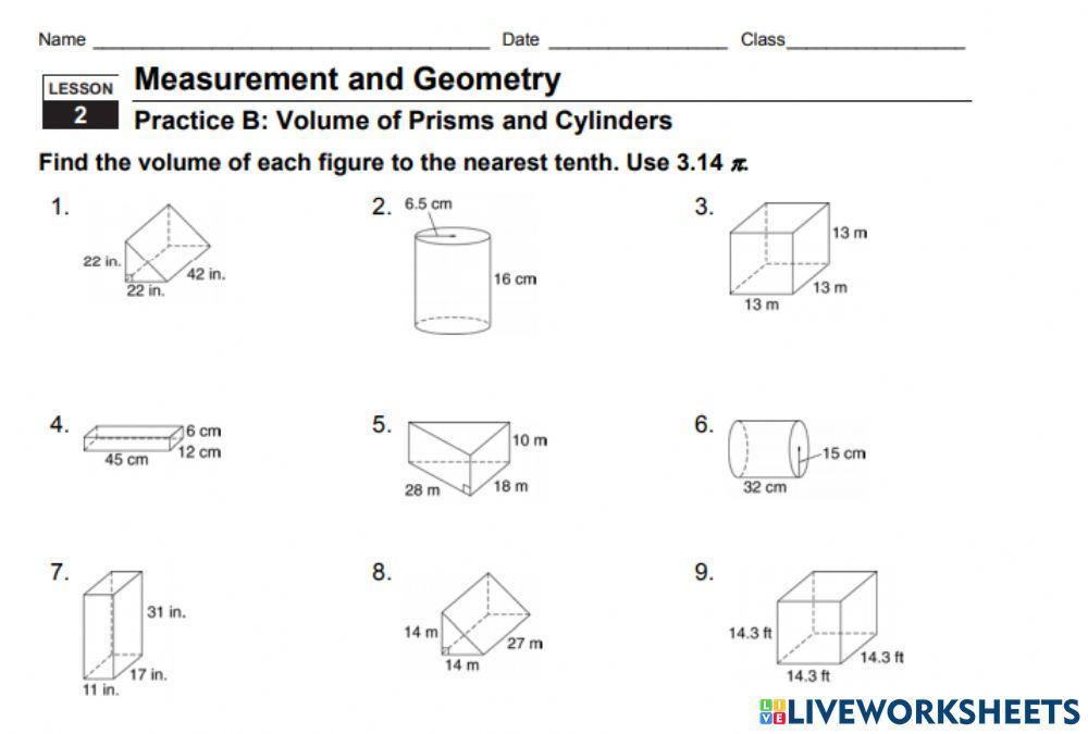 Volume of Prisms and Cylinders