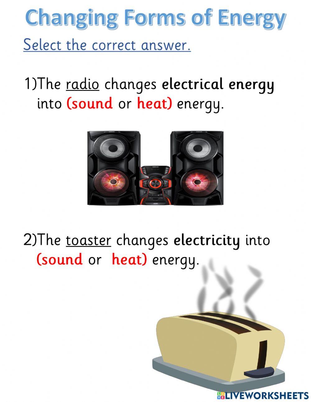 Changing forms of energy