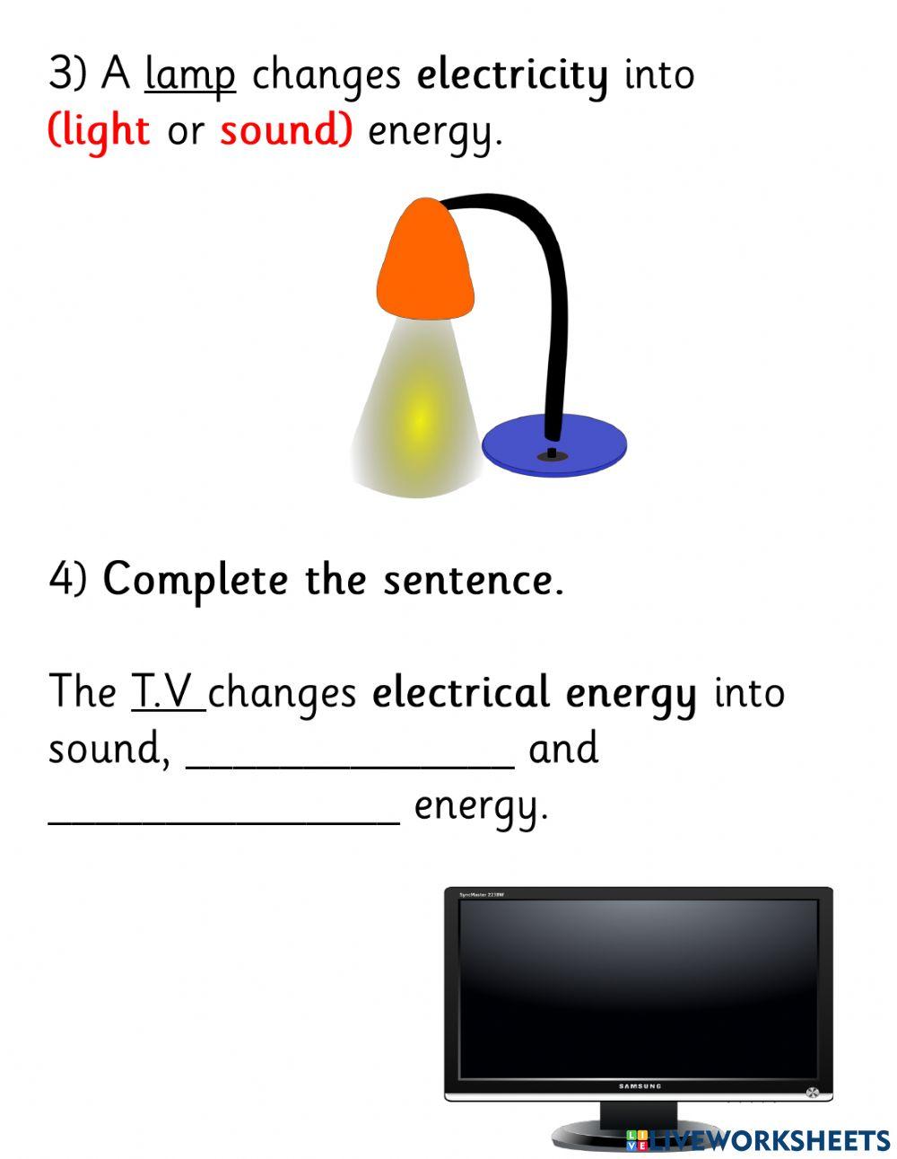 Changing forms of energy