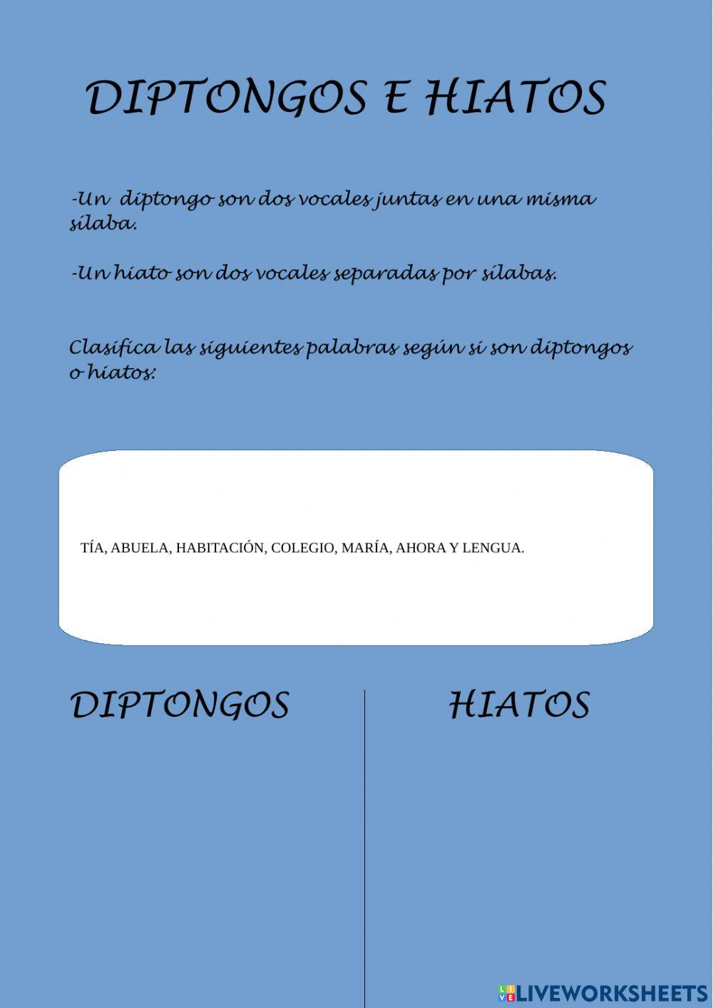 Diptongos e hiatos