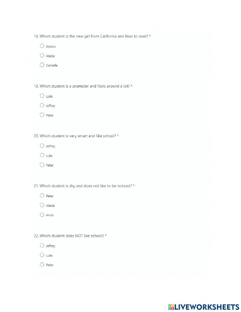 Because of Mr. Terupt Test