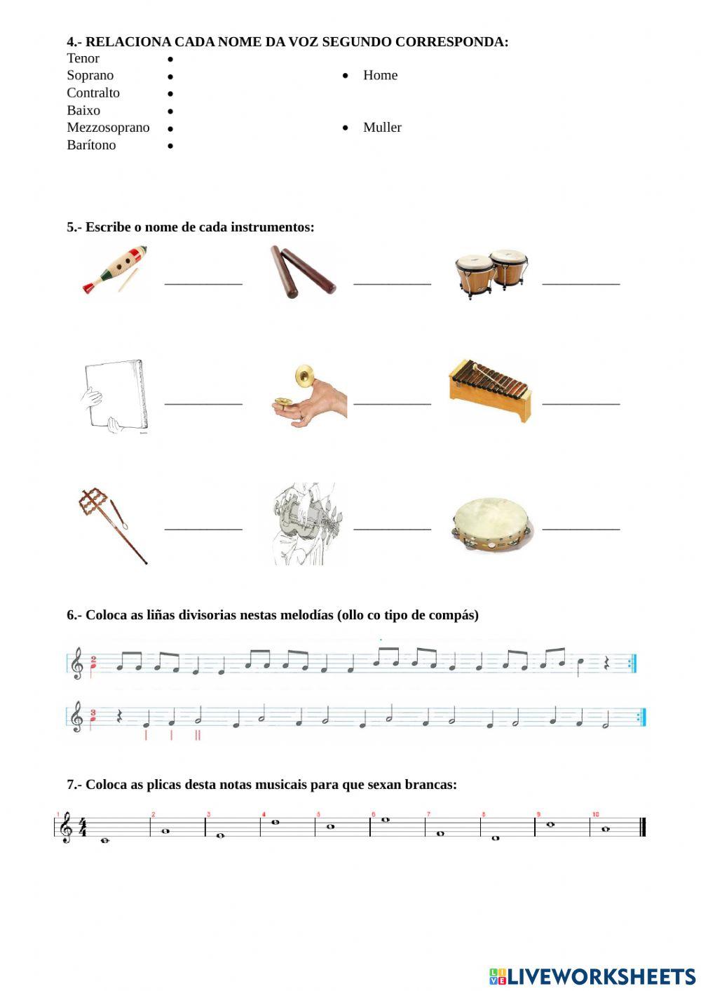 Examen música 6º curso